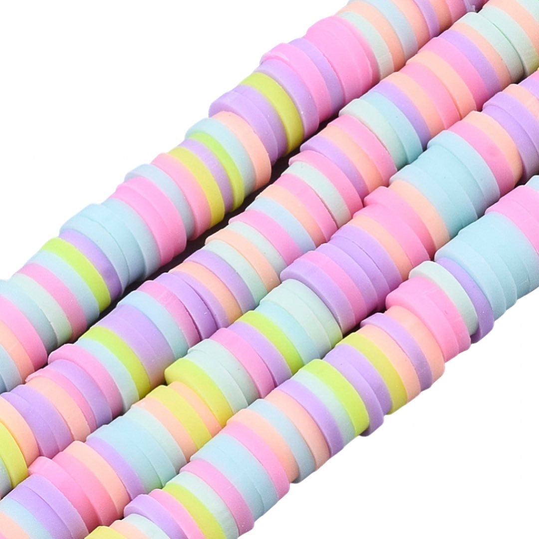 Multicolor Pastel Heishi Disc Clay Beads