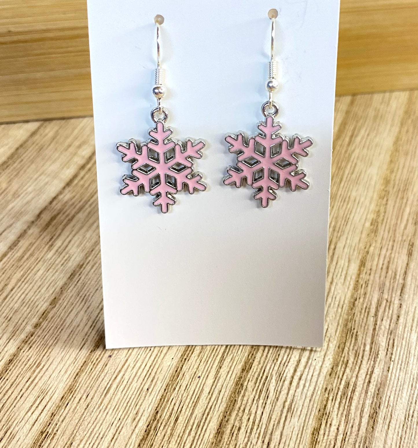 Light Pink Snowflake Earringd