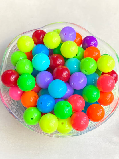 Neon Multicolor Mix Chunky Bubblegum Acrylic Beads