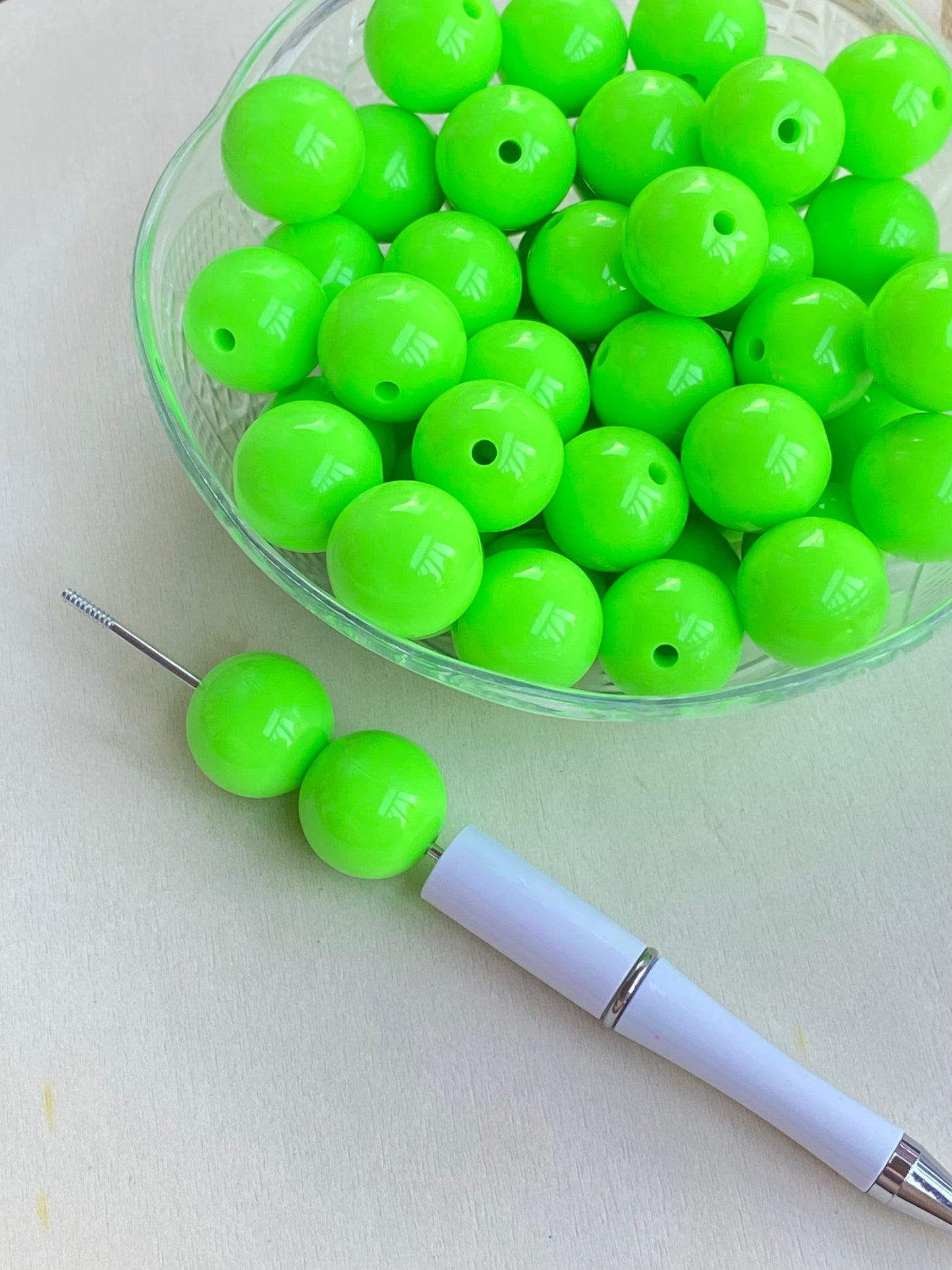 Green Chunky Bubblegum Acrylic Beads