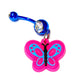 Blue and Pink Butterfly Belly Ring