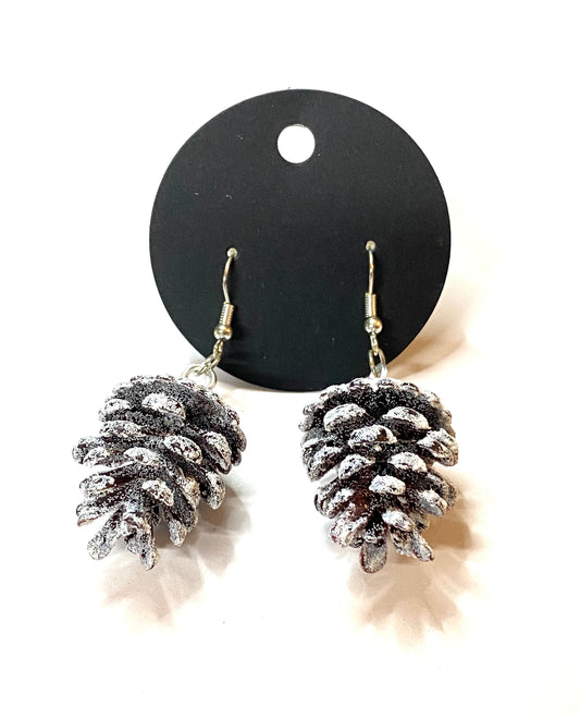 Frosted Pinecone Earrings