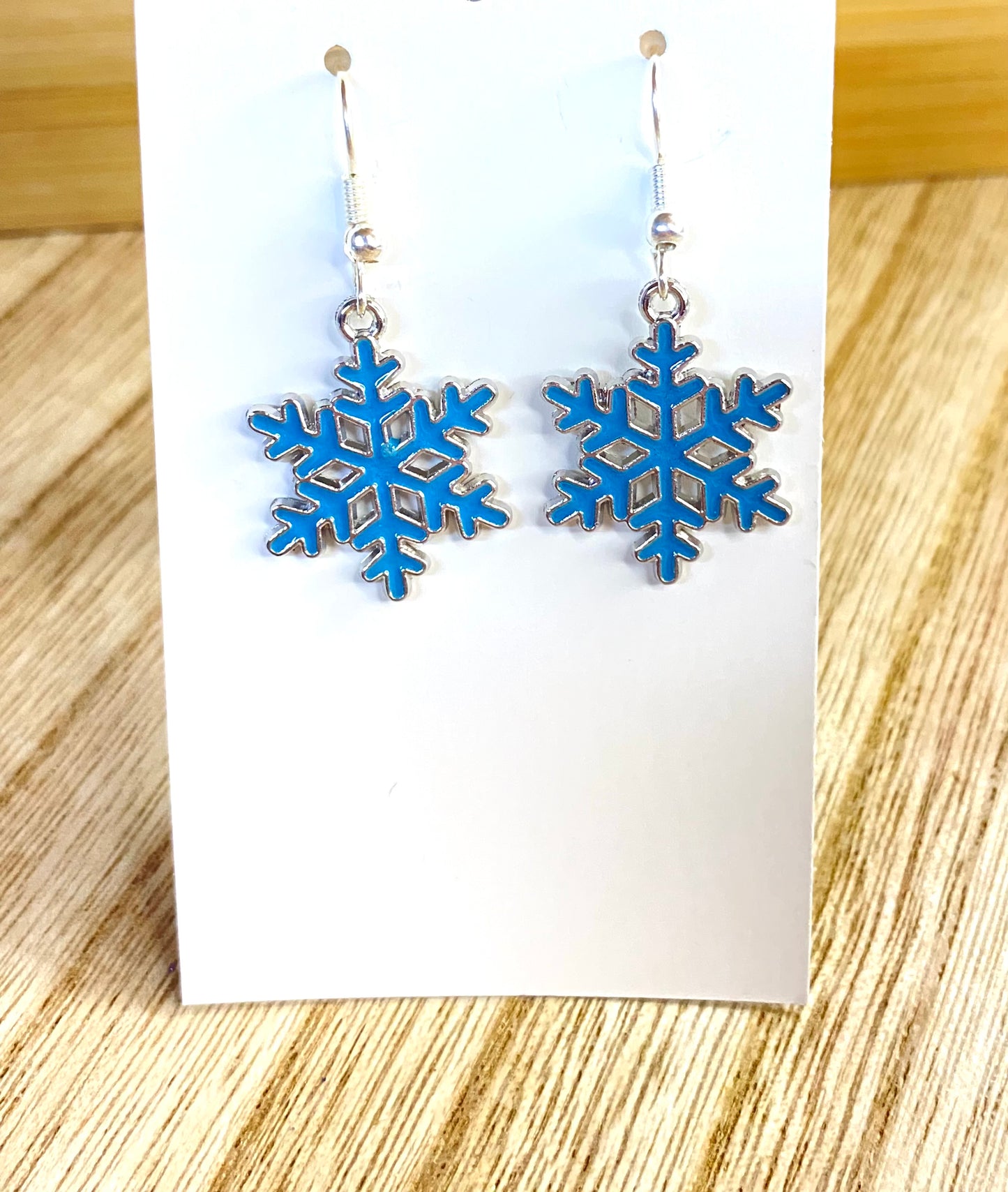 Blue Snowflake Earrings