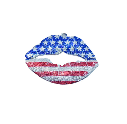 Red, White and Blue Lips Pendants