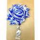 Blue and White Flower Name Badge Reel