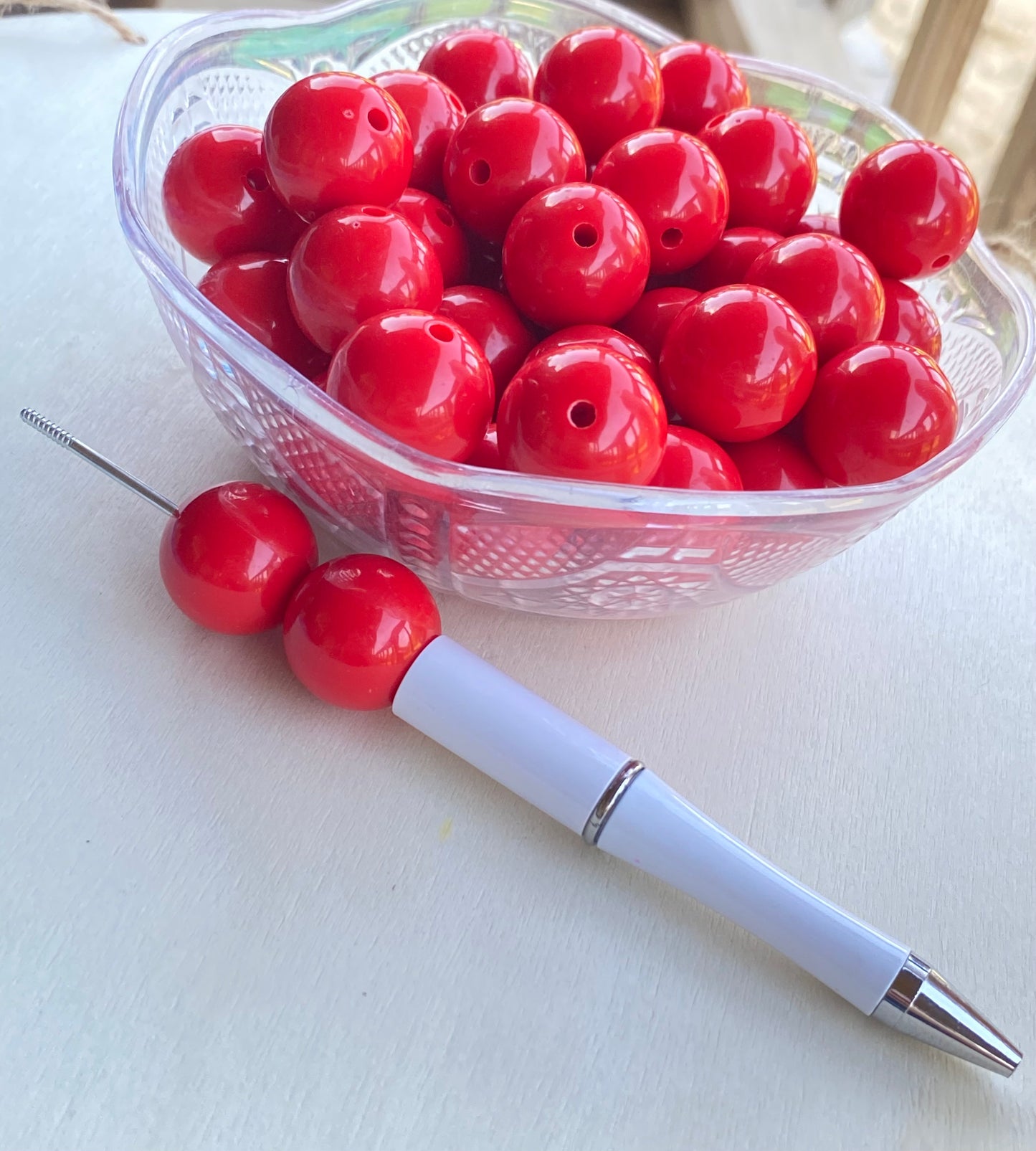 Red Chunky Bubblegum Acrylic Beads