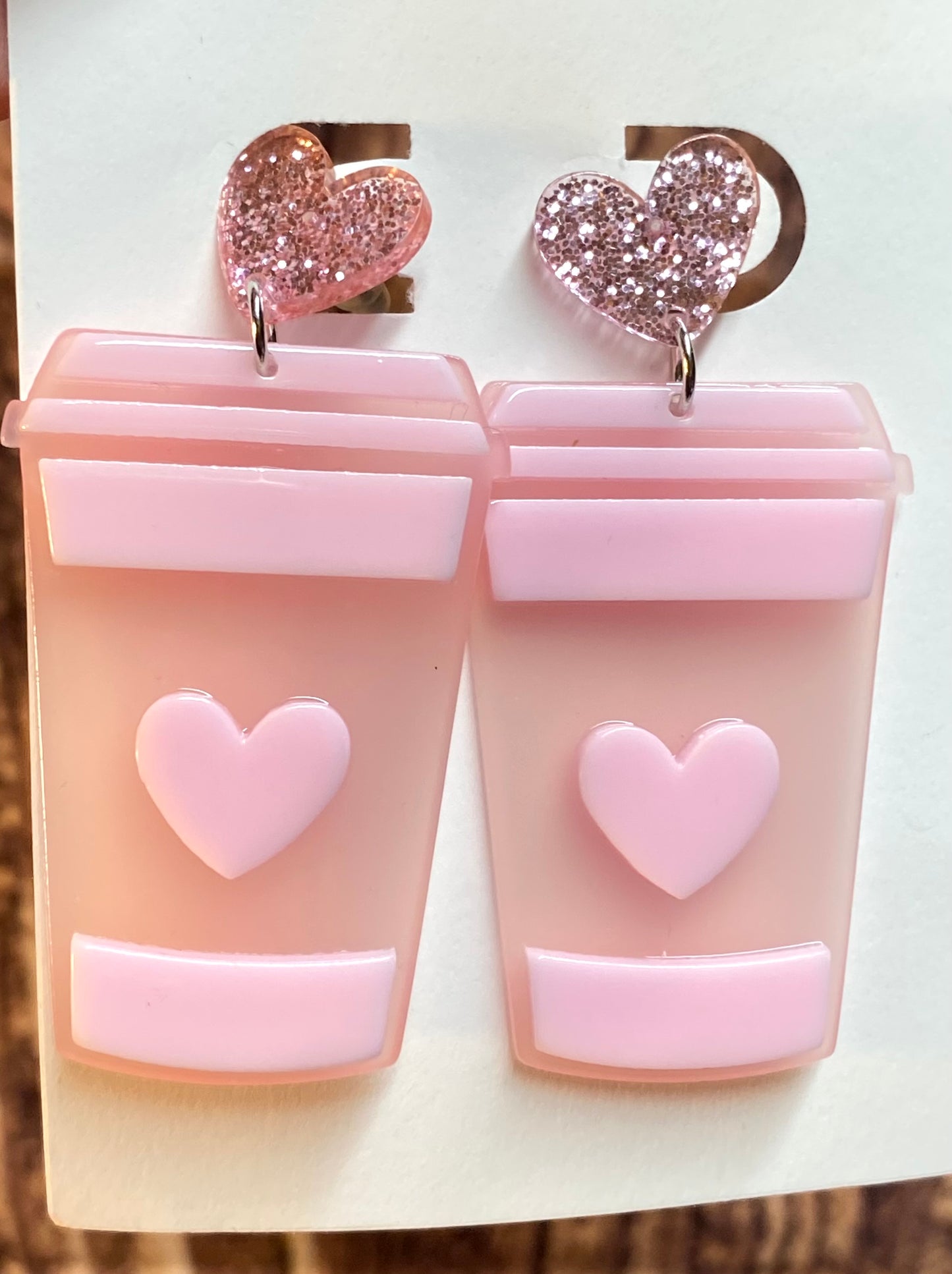 Pink Coffee Cup Earrings