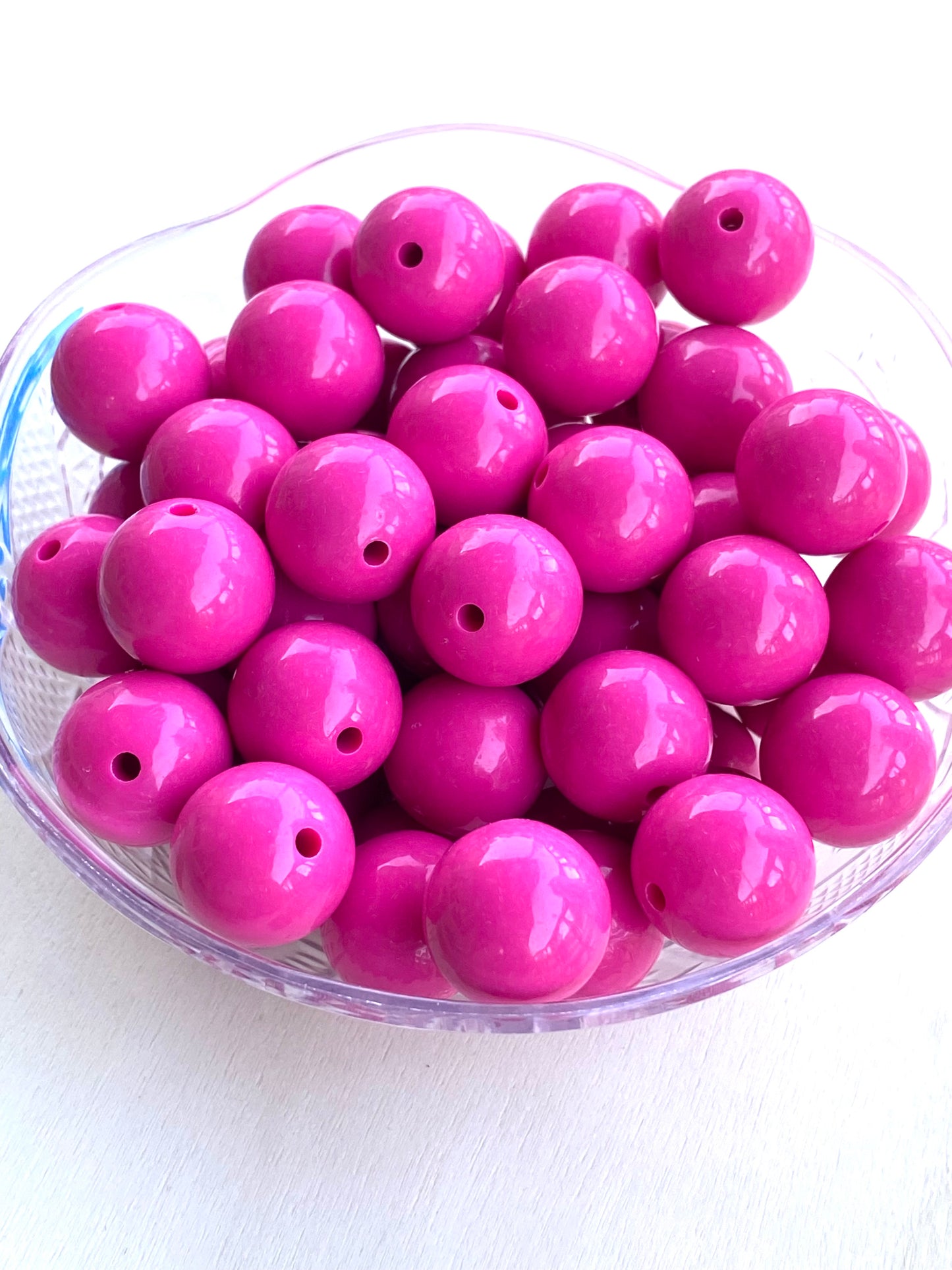 Dark Pink Chunky Bubblegum Acrylic Beads