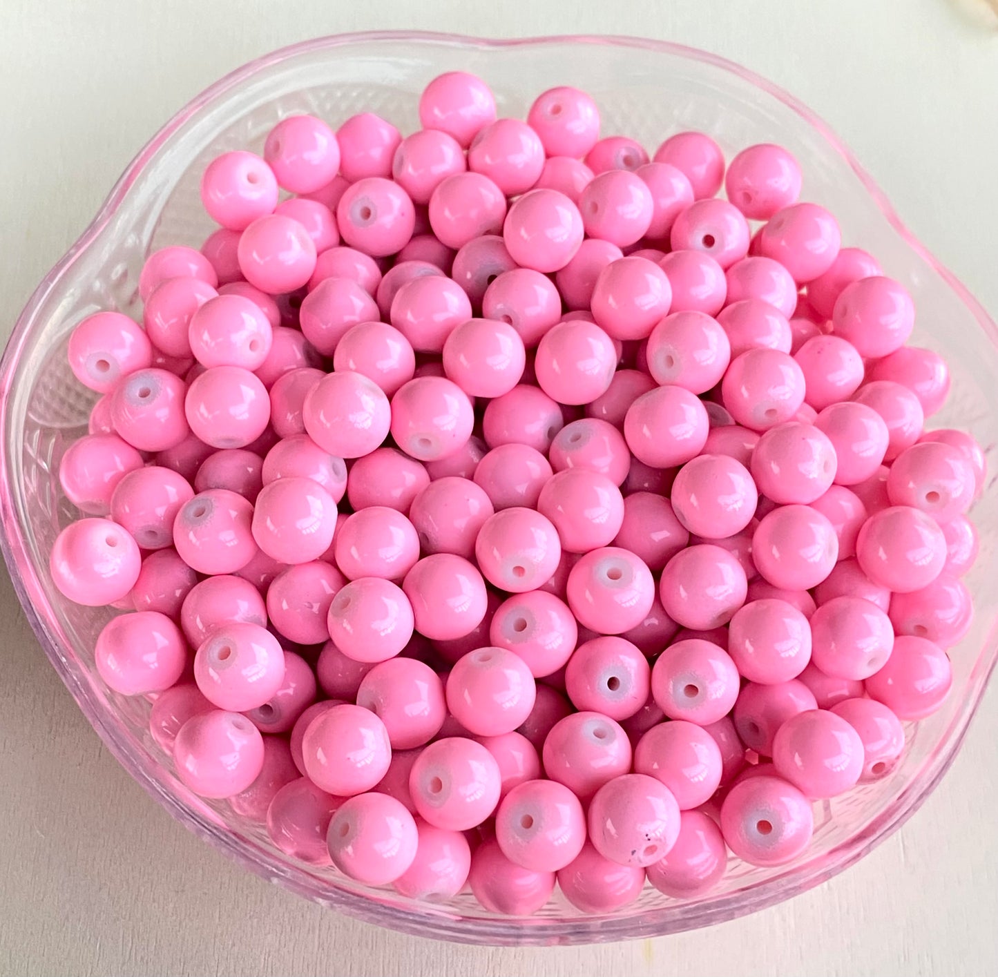 Bubblegum Pink Glass Beads