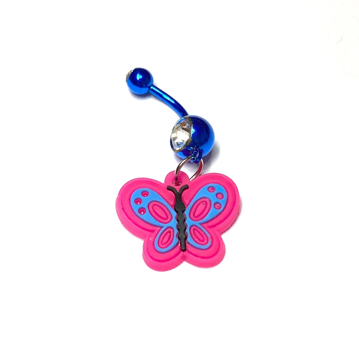 Blue and Pink Butterfly Belly Ring