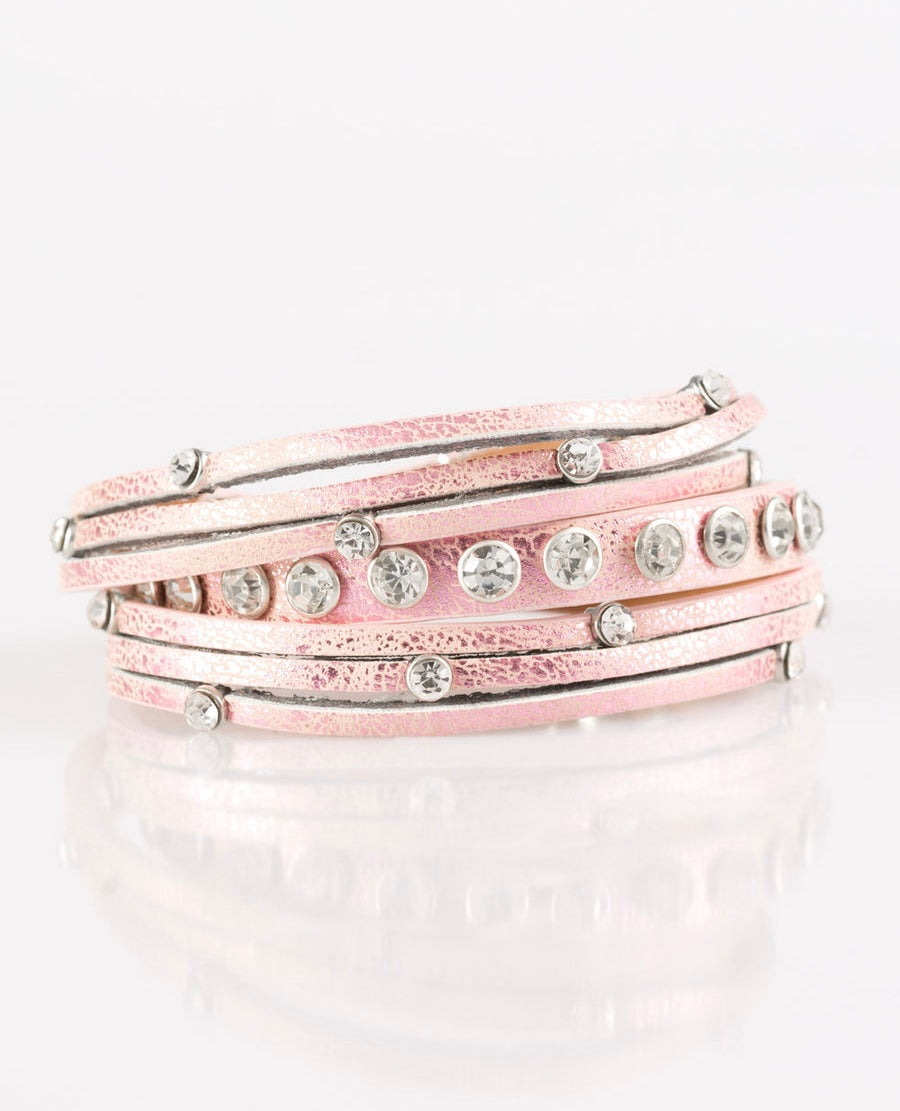 Metallic Pink Wrap Bracelet