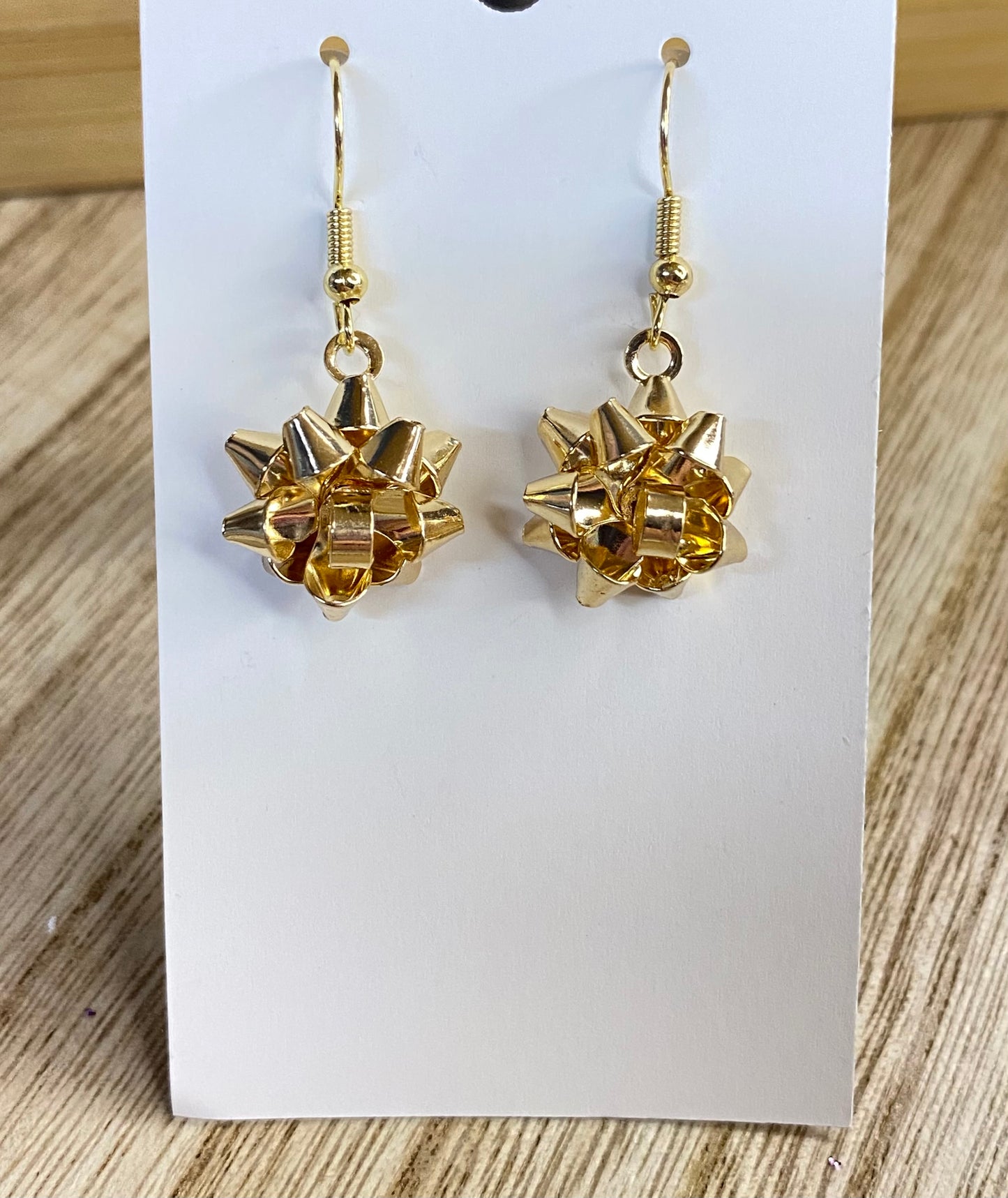 Gold Christmas Bow Earrings