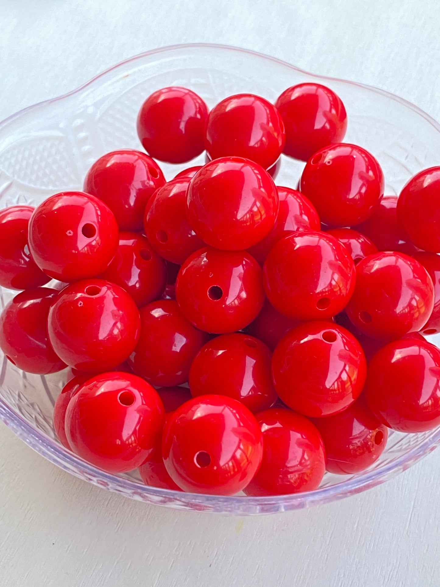 Red Chunky Bubblegum Acrylic Beads