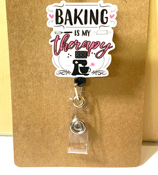 Baking Is My Therapy Name Badge Reel