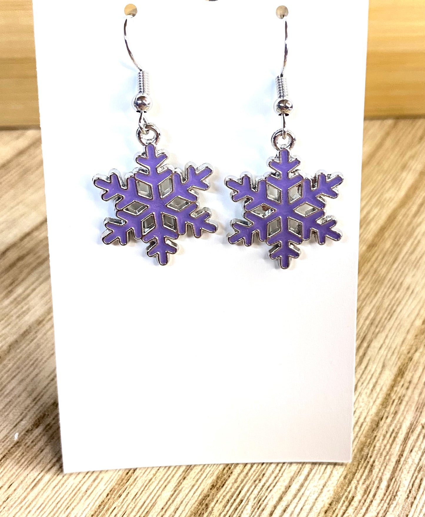 Purple Snowflake Earrings