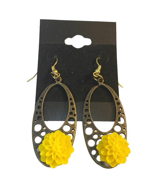 Yellow Chrysanthemum Earrings