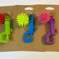 Rubber Spike Ball Charm Backpack Clips