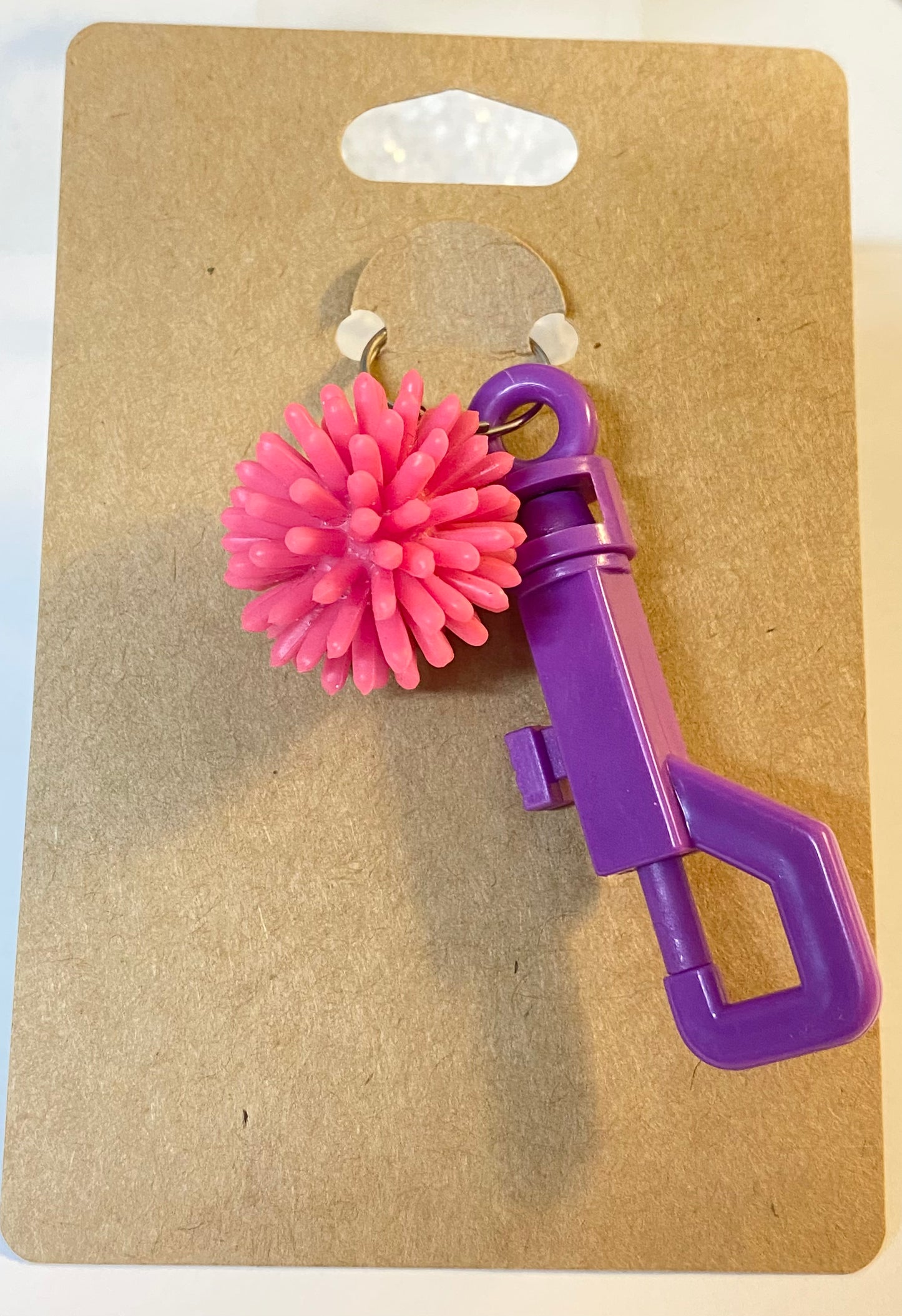 Rubber Spike Ball Charm Backpack Clips