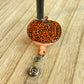 Orange Leopard Print Pumpkin Name Badge Reel