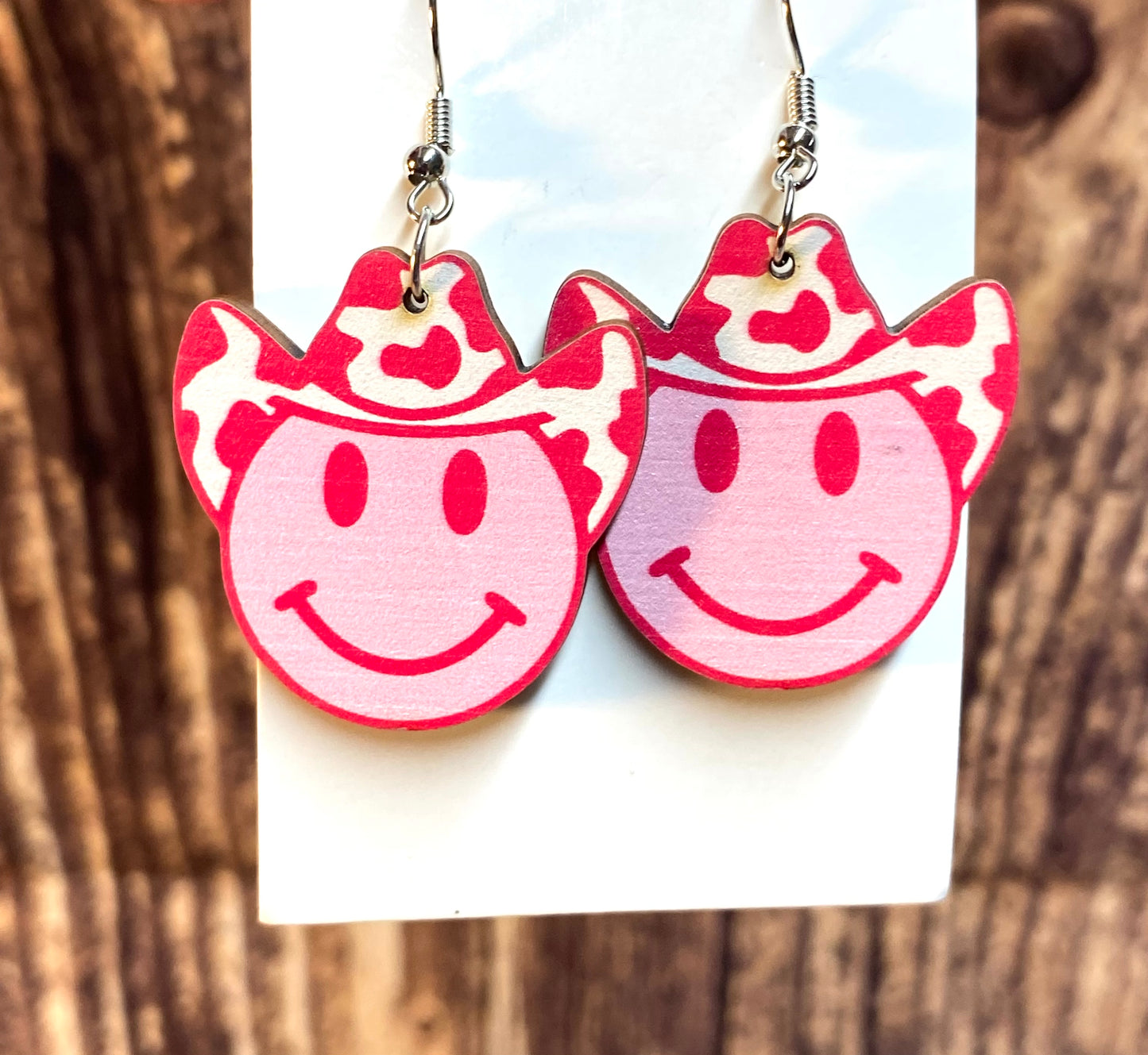 Western Happy Face Earrings