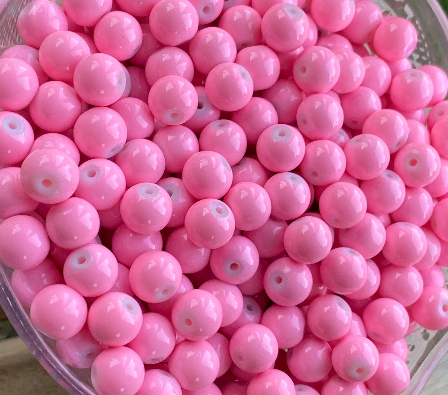 Bubblegum Pink Glass Beads