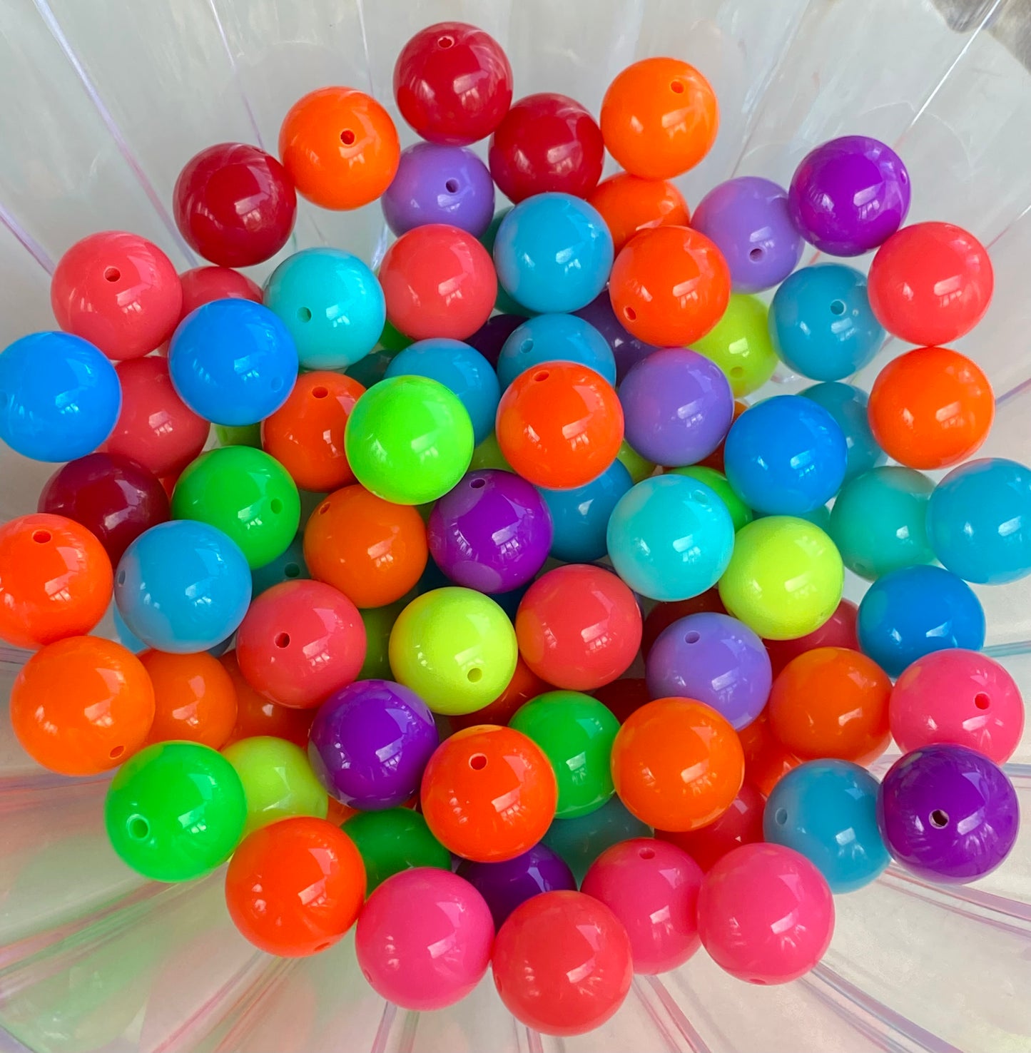 Neon Multicolor Mix Chunky Bubblegum Acrylic Beads