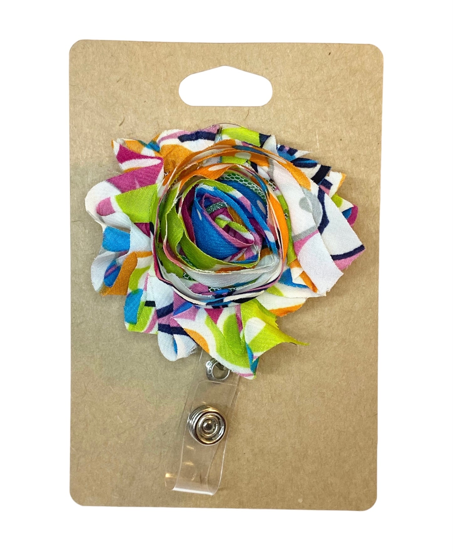 Multicolor Flower Name Badge Reel