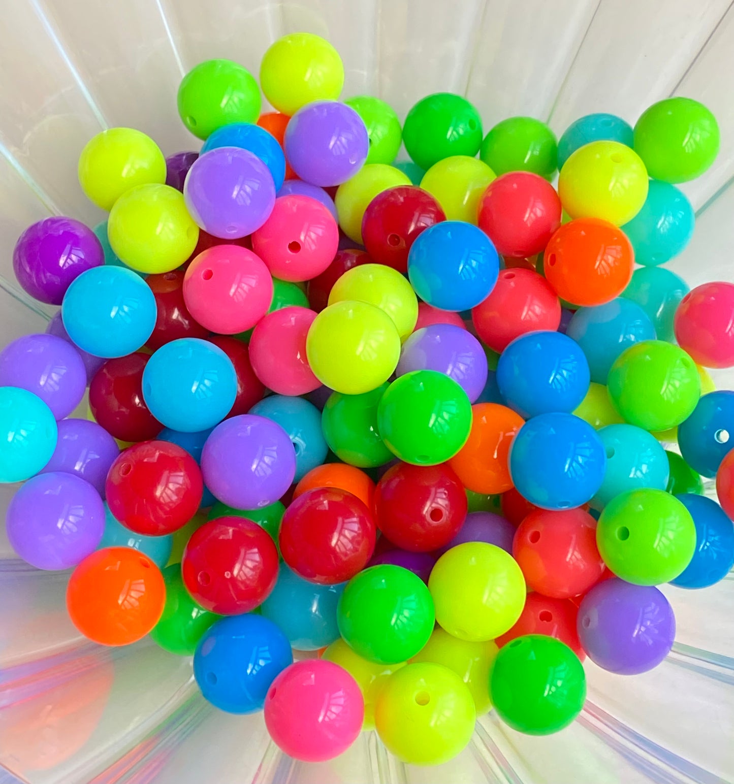 Neon Multicolor Mix Chunky Bubblegum Acrylic Beads