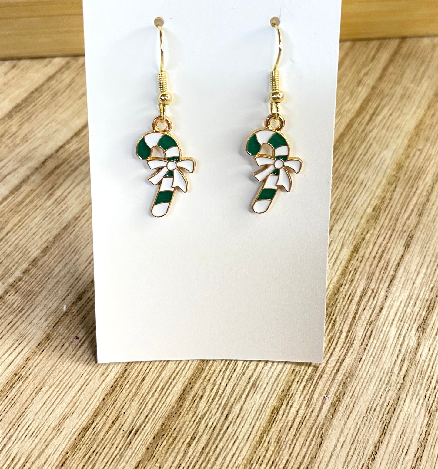 Mint Candy Cane Earrings