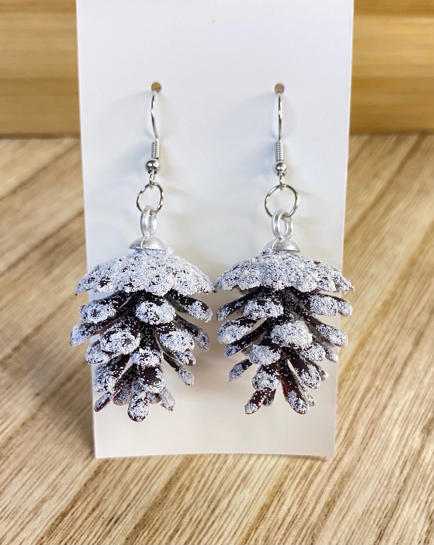 Frosted Pinecone Earrings