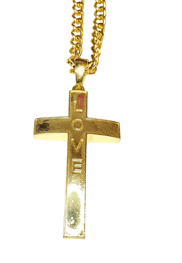 Gold Cross Pendant Chain Necklace