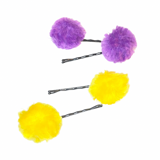 Fluffy Pom Pom Hair Pins