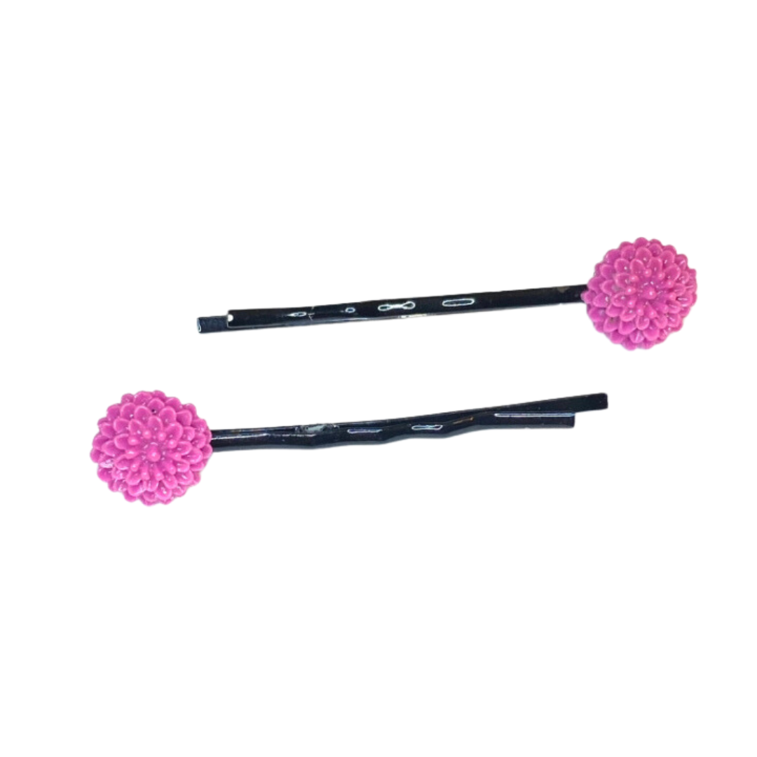 Purple Chrysanthemum Hair Pins