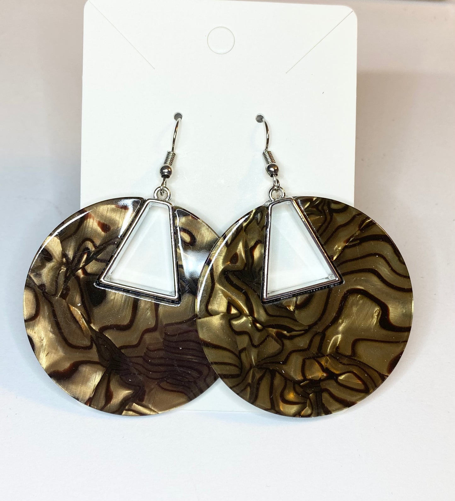 Black and Brown Circle Statement Earrings