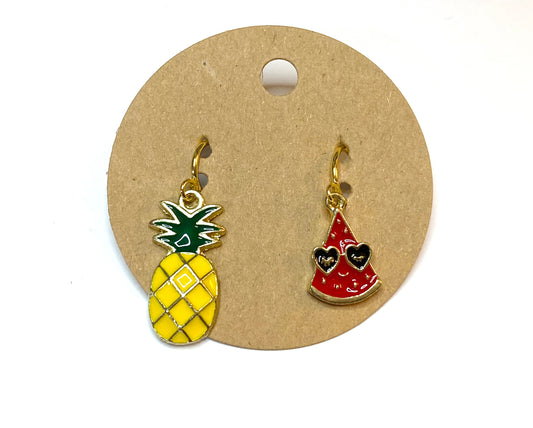 Pineapple and Watermelon Fruit Ear Cuffs