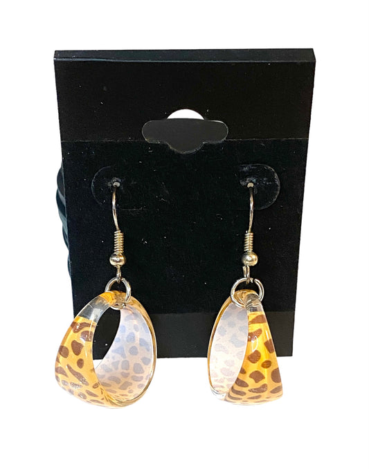 Leopard Print Hoop Earrings