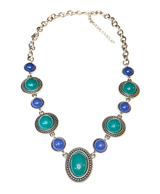 Blue and Teal Statement Necklace