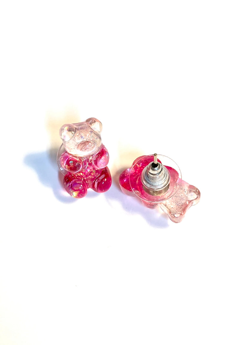 Pink Bear Earrings