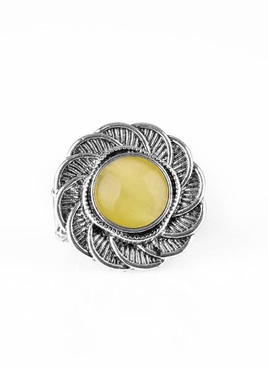 Yellow Stone Flower Ring