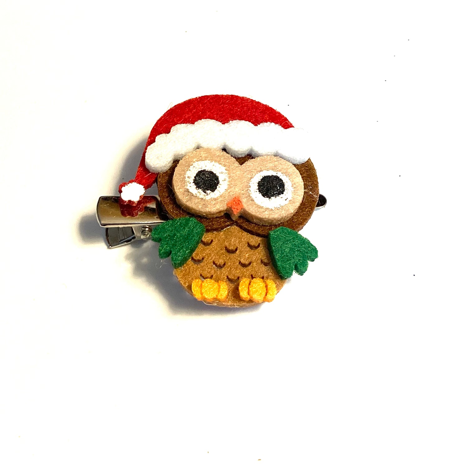 Christmas Owl Hair Barrette Clip