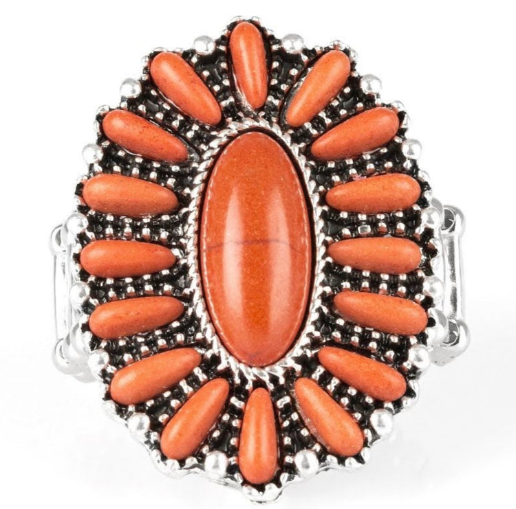 Orange Flower Western Style Ring