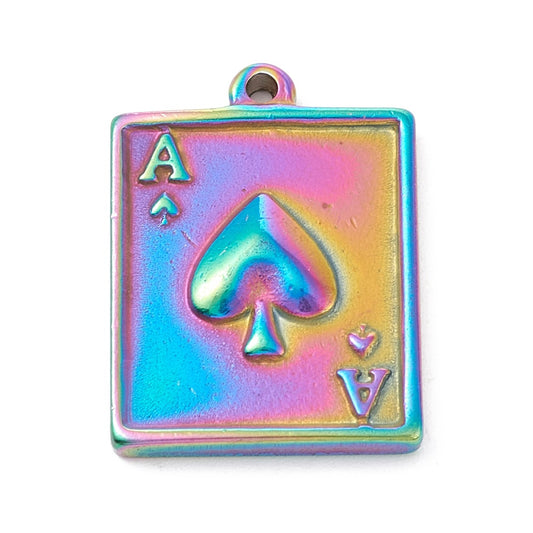 Ace of Spades Stainless Steel Charms