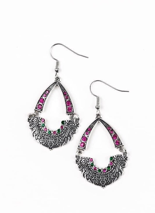 Green and Pink Earrings