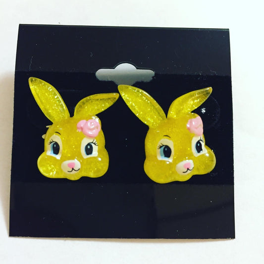 Yellow Rabbit Earrings